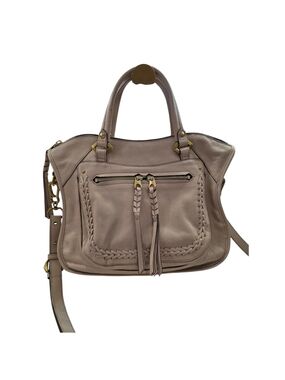 #46 orYANY Tan Leather Braided Satchel Shoulder Bag